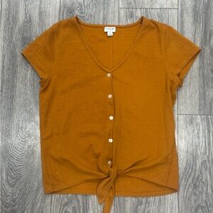 J Crew Mustard Button-Down Top Small